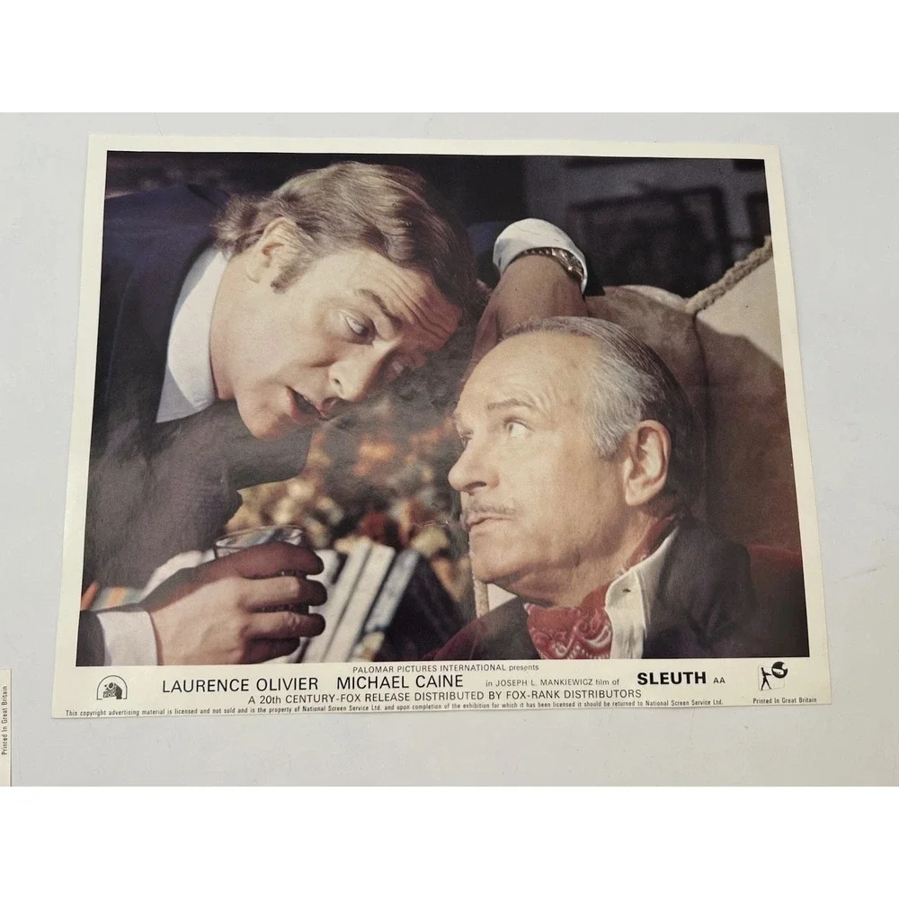 Vintage Sleuth Movie Lobby Cards 8x10 Printed In Great Britain Set Of 8 NM